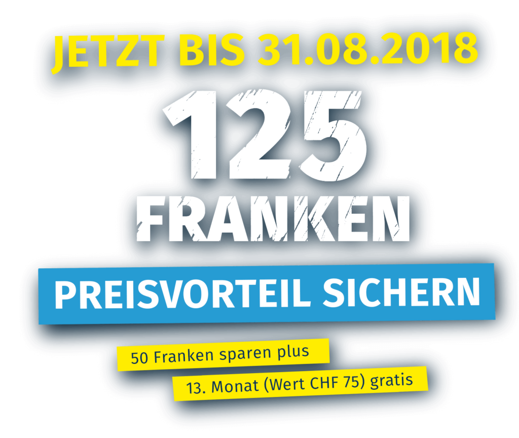 Jetzt 125 Franken sparen